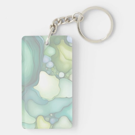 Porte-clés Sérénité dans les formes Abstraites vertes (Dos)