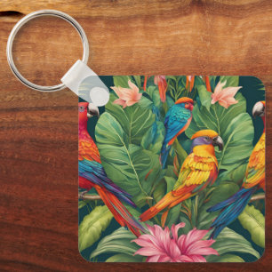 Porte-clés Sérénité du jardin : Oiseau en fleur