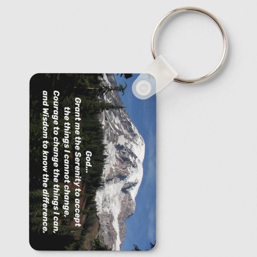 Porte-clés Sérénité Prière Mont Rainier Paysage (Verso)