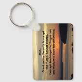 Porte-clés Serenity Prayer Orange Seascape Sunset Photo (Recto)