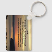 Porte-clés Serenity Prayer Orange Seascape Sunset Photo (Verso)
