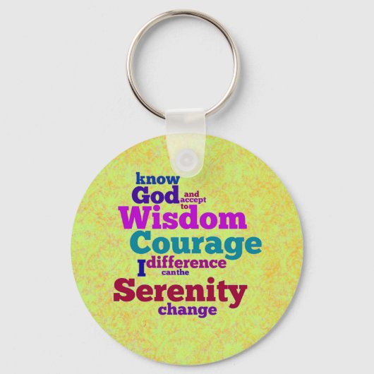 Porte-clés Serenity Prayer wordle keychain (Recto)