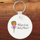 Porte-clés Serez-Vous Ma Fille D'Honneur ? (Fille) (Recto)