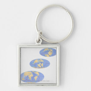 Porte-clés Série d'illustrations de la terre