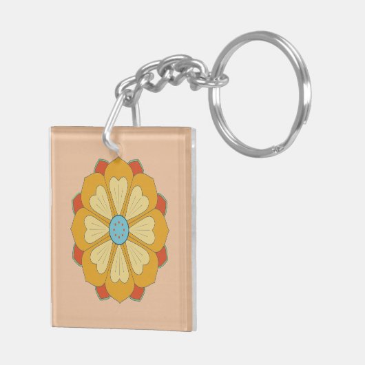 Porte-clés série lotus rétro (Dos droit)