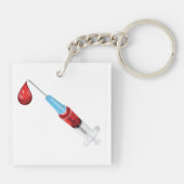 Porte-clés Seringue De Sang Avec Une Baisse Rouge (Dos)