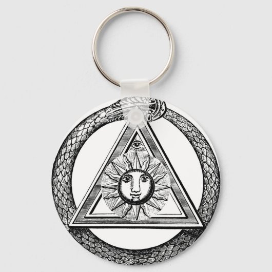 Porte-clés Serpent franc-maçon triangulaire (Recto)