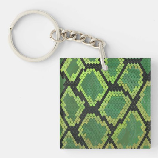 Porte-clés Serpent noir et vert (Devant)