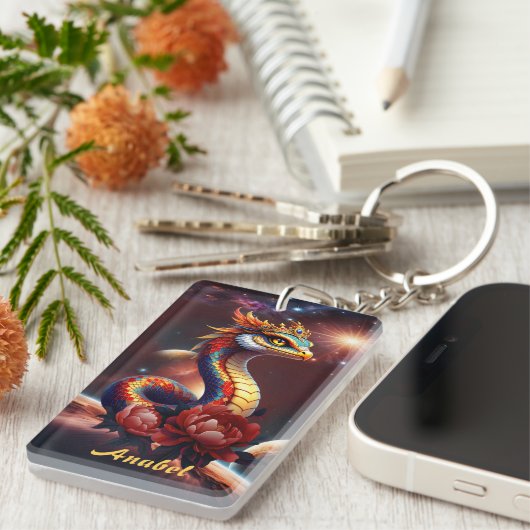 Porte-clés Serpent royal étoilé de l'univers. (Devant droit)