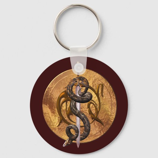 Porte-clés Serpent sur épée (Recto)