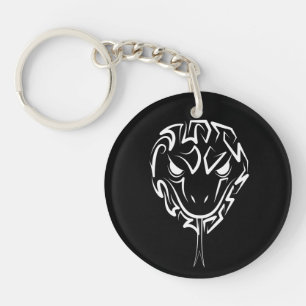 Porte-clés Serpent tribal noir et blanc