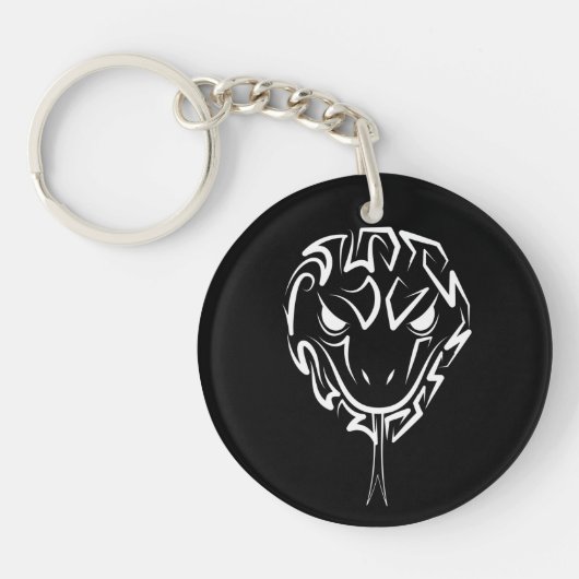 Porte-clés Serpent tribal noir et blanc (Devant)