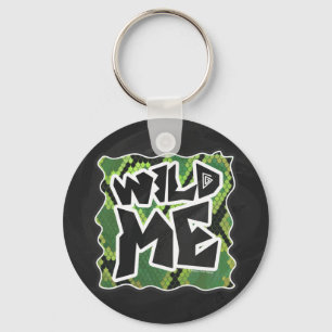 Porte-clés Serpent Wild Me noir et vert impression