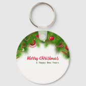 Porte-clés Serre de Noël et ampoules rouges, et présente (Recto)