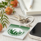 Porte-clés Service d'entretien de pelouse Green White Logo WW (Devant Droit)