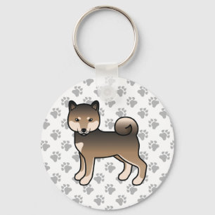 Porte-clés Sesame Shiba Inu Cute Cartoon Dog & Paws