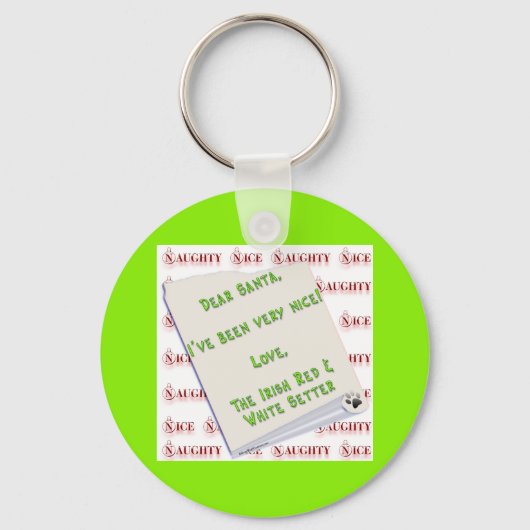 Porte-clés Setter irlandais Naughty Nice (Recto)