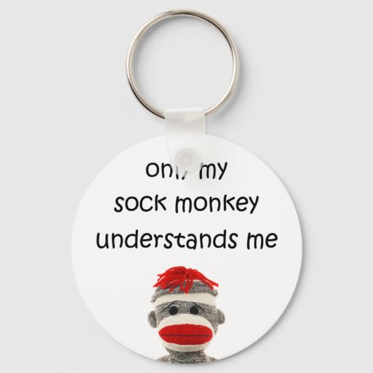 Porte-clés Seul Mon Singe Sock Me Comprend (Recto)