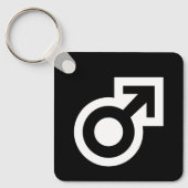 Porte-clés Sexe masculin symbole flèche des toilettes publiqu (Recto)