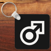 Porte-clés Sexe masculin symbole flèche des toilettes publiqu (Recto)