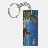 Porte-clés Seychelles, île de Mahe, plage d'Anse Royale. (Devant gauche)