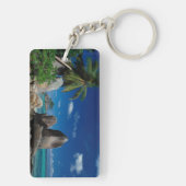 Porte-clés Seychelles, île de Mahe, plage d'Anse Royale. (Dos)