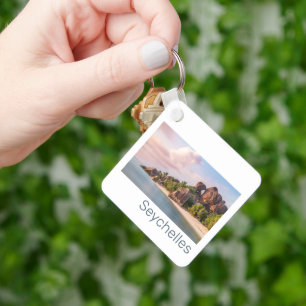 Porte-clés Seychelles La Digue Vintage coucher de soleil Cade