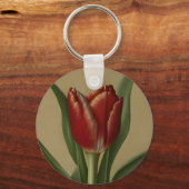 Porte-clés Shabby Chic Jolie Tulipe Rouge (Recto)