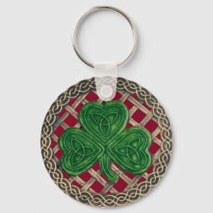 Porte-clés Shamrock And Celtic Knots Keychain Red