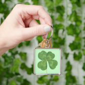 Porte-clés Shamrock chanceux de trèfle de Quatre-Feuille (main)