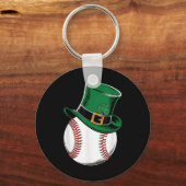 Porte-clés Shamrock de baseball Jour de la Saint Patrick (Recto)