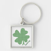 Porte-clés Shamrock de chèques verts personnalisé (Devant)
