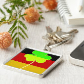 Porte-clés Shamrock du drapeau irlandais allemand Clover St P (Côté)