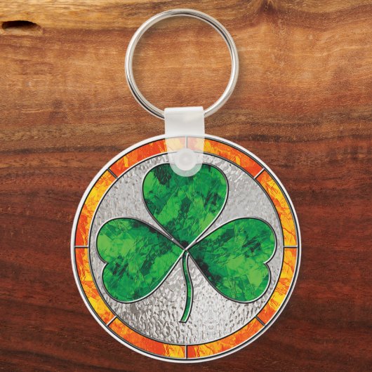 Porte-clés Shamrock en verre (Recto)