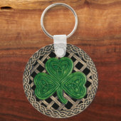 Porte-clés Shamrock Et Noeuds Celtiques Porte - clé Noir (Recto)