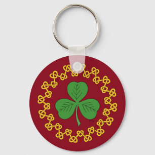 Porte-clés Shamrock et nouage sur rouge