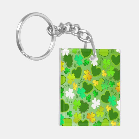 Porte-clés Shamrock et St. Patrick's Day Hearts Porte - clé (Devant gauche)