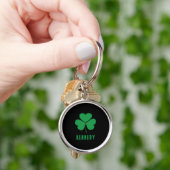 Porte-clés Shamrock Green Clover Irlande Celtic Irish Nom (main)