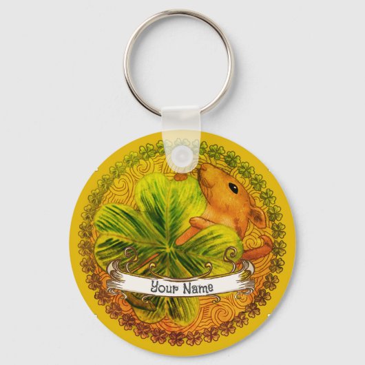Porte-clés Shamrock irlandais Mouse porte - clés personnalisé (Recto)