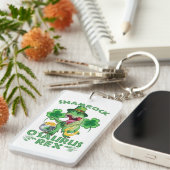 Porte-clés Shamrock O'saurus Rex | Saint Patrick's Day (Devant droit)