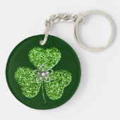 Porte-clés Shamrock parties scintillant Et Porte - clé Fleur (Dos)