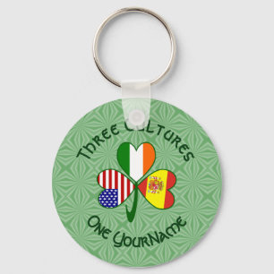 Porte-clés Shamrock personnalisé Espagne Irlande États-Unis