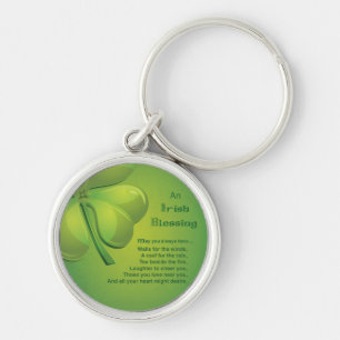 Porte-clés Shamrock vert d'Irlande Blessings