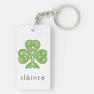 Porte-clés Shamrock vert Slainte St. Patrick's Day Celtic