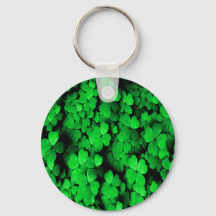 Porte-clés Shamrocks and Hearts Saint Patrick's Day Green