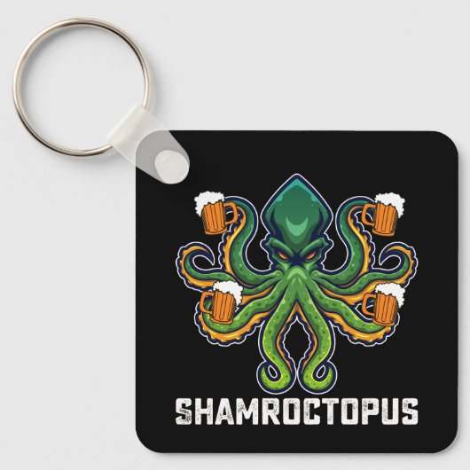 Porte-clés Shamroctopus Octopus Lover St Patrick's Day (Recto)