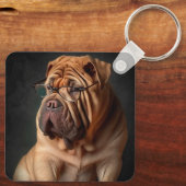 Porte-clés Shar Pei Chien intelligent avec conception de livr (Verso)