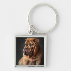Porte-clés Shar Pei Chien intelligent avec conception de livr