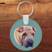 Porte-clés Shar Pei Dog Face Animal (Verso)
