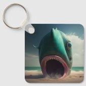 Porte-clés Shark sculpture on the beach (Recto)